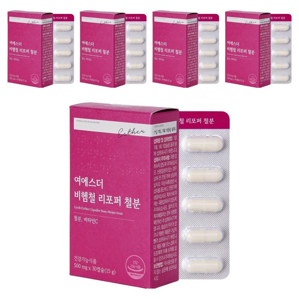 Esther Formula Yeo Esther Non-heme Iron Lipoper Iron 15g 30 Tablets 5 pcs
