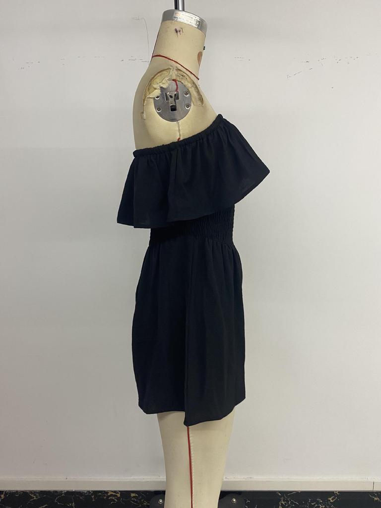 2026 Spring/Summer Women's Sleeveless Bandeau Ruffled Romper - European & American Holiday Style