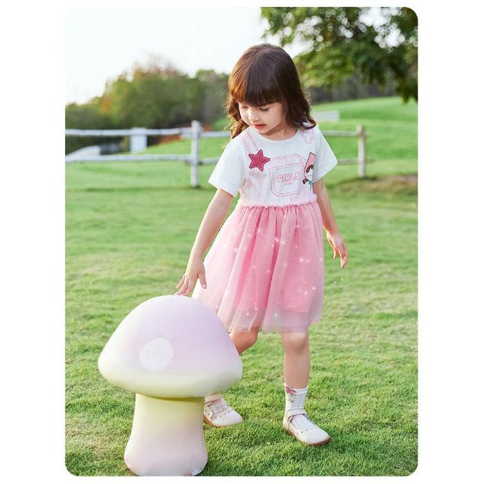 Girls Summer Tulle Princess Dress Stylish Baby Kids Clothing 90