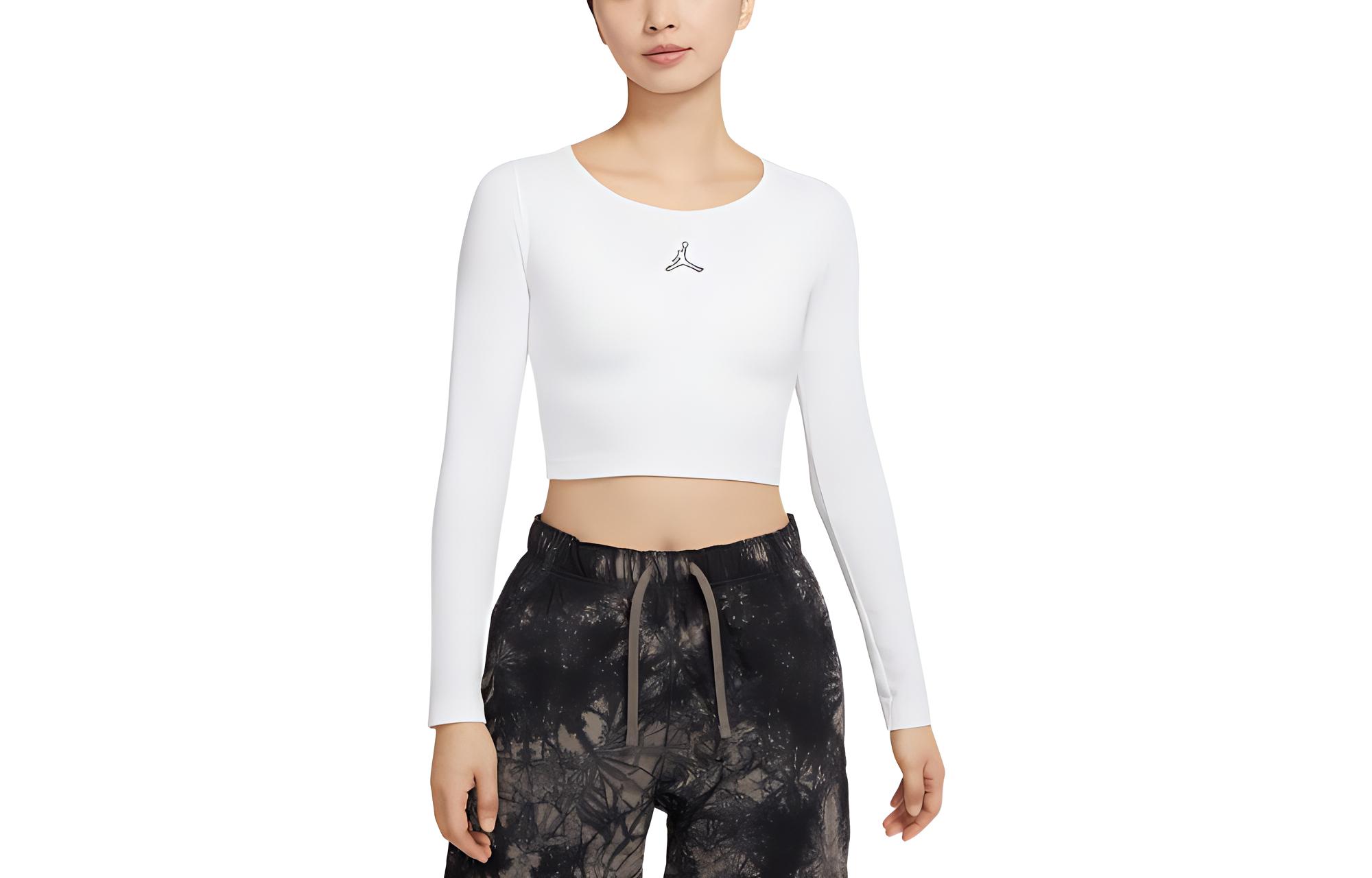 Jordan Flight Crop Tops Women s White Crew Neck Moderate DQ4466-100 XL