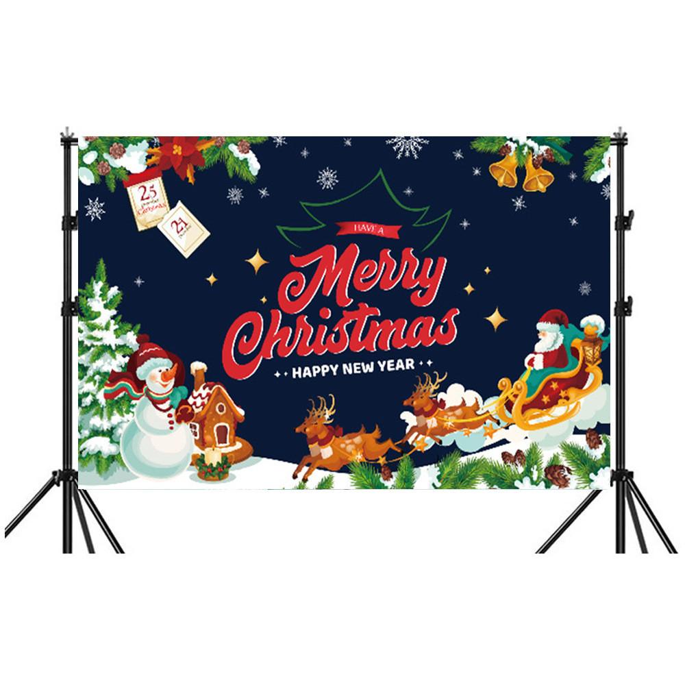 Christmas Background Banner Polyester Festival Party Decor For Holiday Event