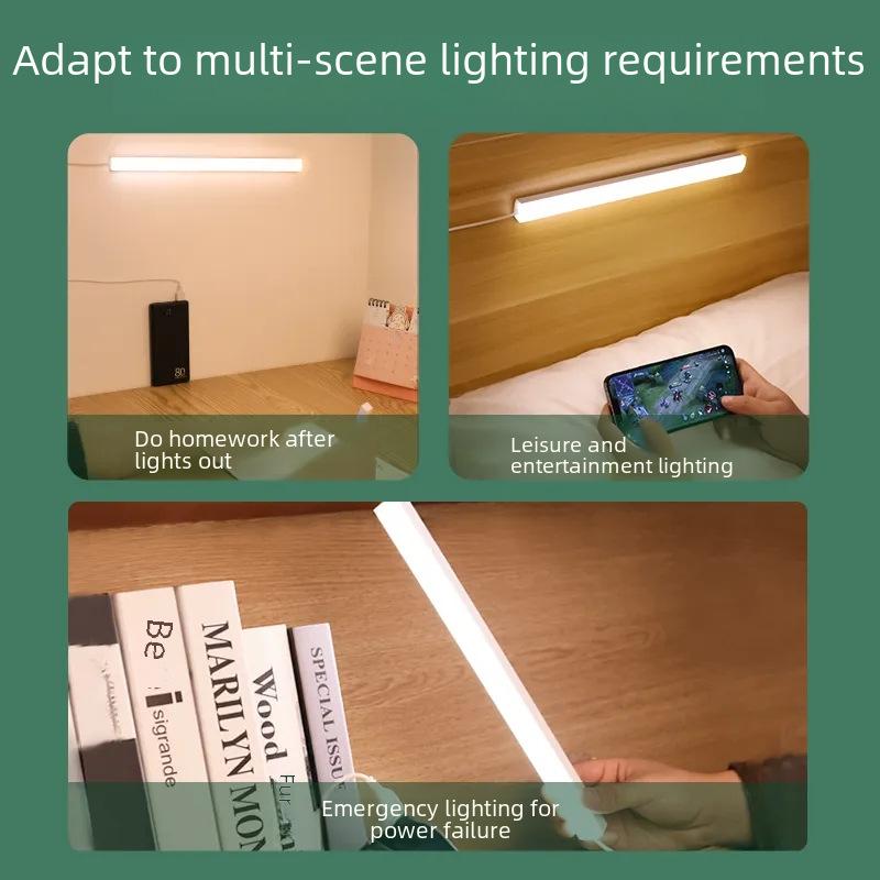 LED Augenschonende Schreibtischlampe mit USB-Stecker - Kühle Studenten-Nachttischleuchte, Elektromagnetische Saugkraft und Nachtlicht für Wohnheime und Lernbereiche