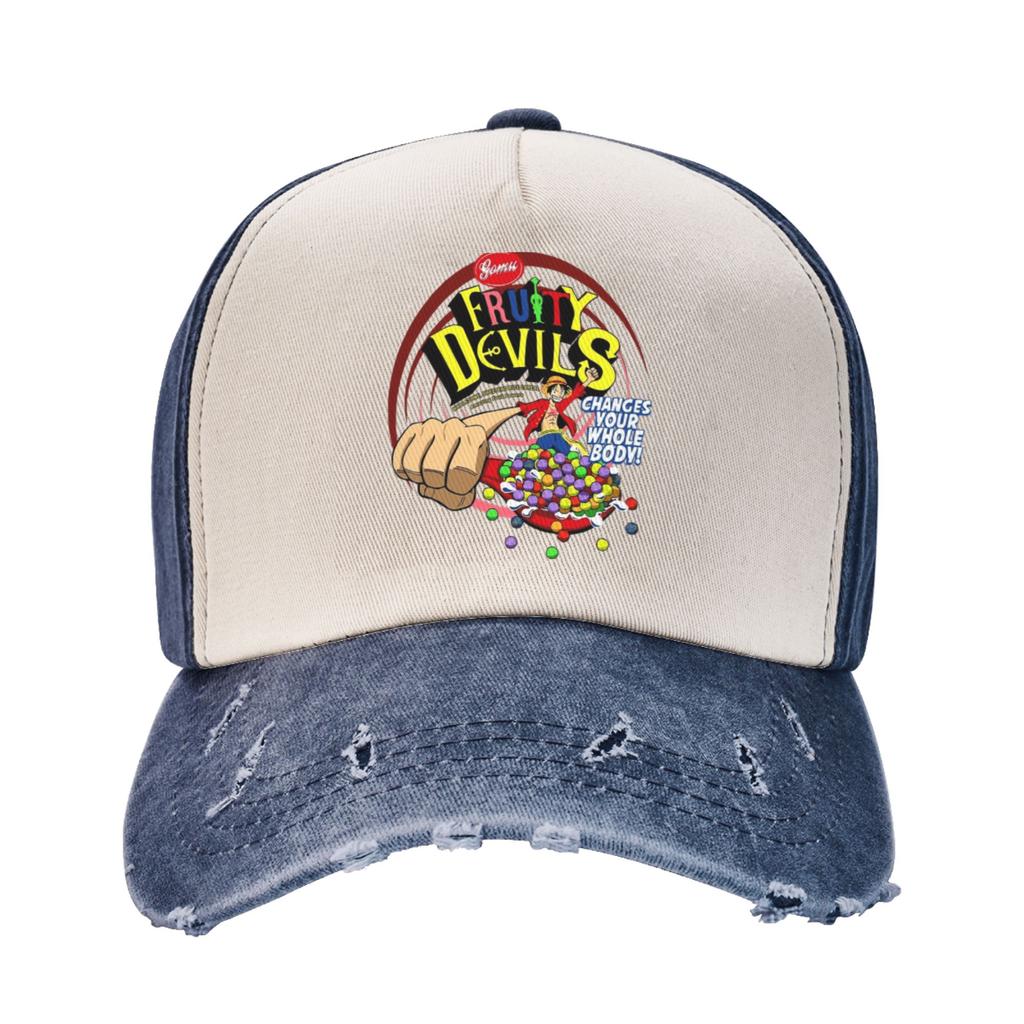 Portgas D. Ace Baseball Cap Vintage Distressed Denim Luffy  One Piece Headwear for Men Women Summer Unstructured Soft Hats Cap