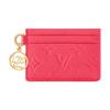 Charms Lv Logo Leather Card Holder Women Accessories Strawberry-Pink M28129