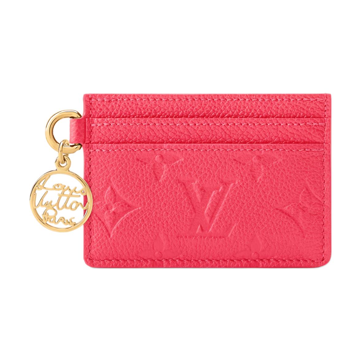

Louis Vuitton Charms Lv Logo Leather Card Holder Women Accessories Strawberry-Pink M28129 Box(Basic Set+Box)
