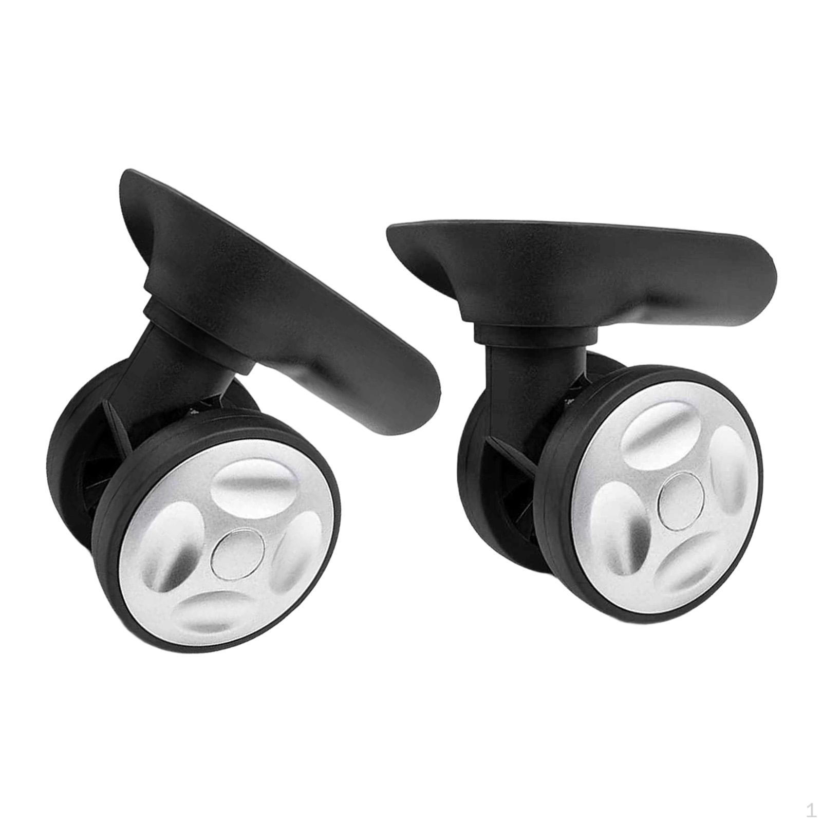 

2x Luggage Replacement Wheels,Travel Suitcase Wheels Repair Double Row Wheel Degree Rotation Mute