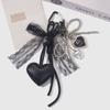 New Black Lace Bow Bow Bead Leather Design Exquisite Chain Accessories Gift Bag Charm