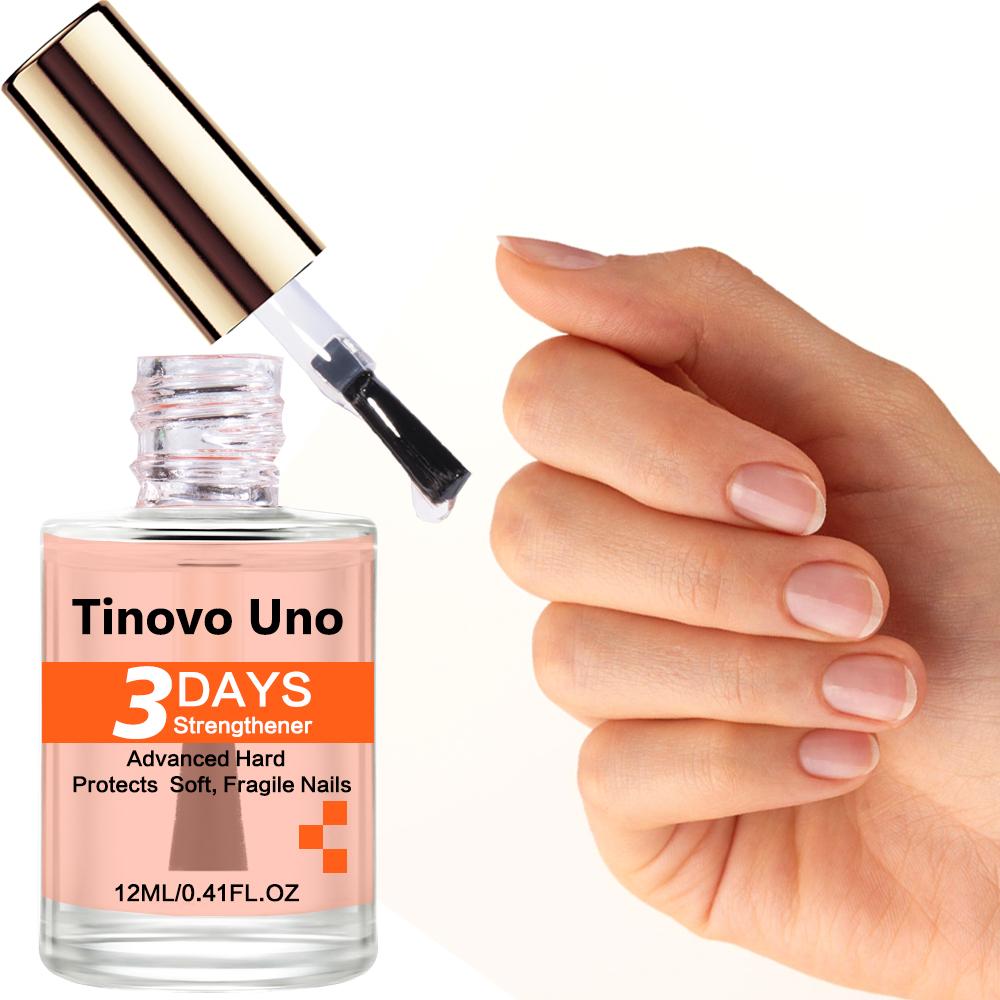 Tinovo Uno Negleforsterker og Herder Over Natten Vanlig Klar Neglelakk Naturlig Tørr Keratin Baseolje Manikyr Neglepleie