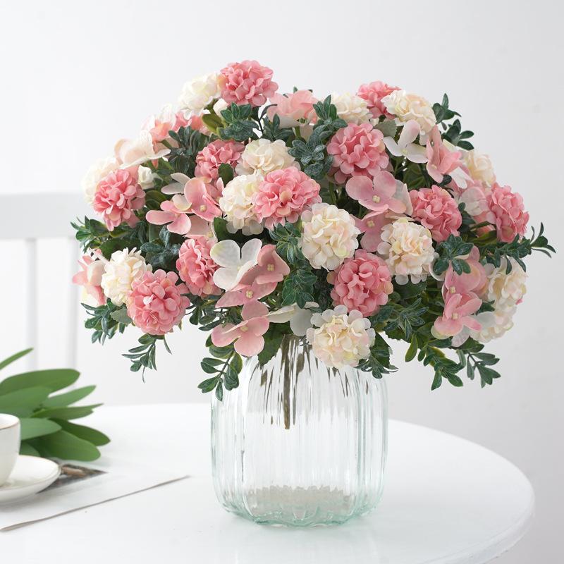 5-pronged Vintage Hydrangea, Silk Flower, Artificial Flower, Green Plant, Wedding Photography, Home Decoration Arrangement