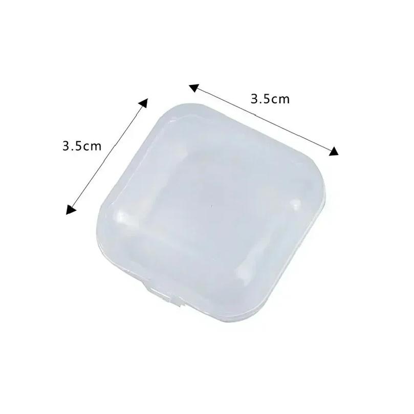 100 Stück Mini Quadratische Aufbewahrungsbox Transparenter Kunststoff Klappdeckel Kleines Etui Pillen Schmuck Ohrringe Staubdichte Aufbewahrung Packboxen