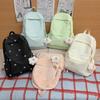 Fashionable Flower Embroidered Backpack Large Capacity Multi Pocket Casual Backpack University Backpack Suitable for Daily and Student Use