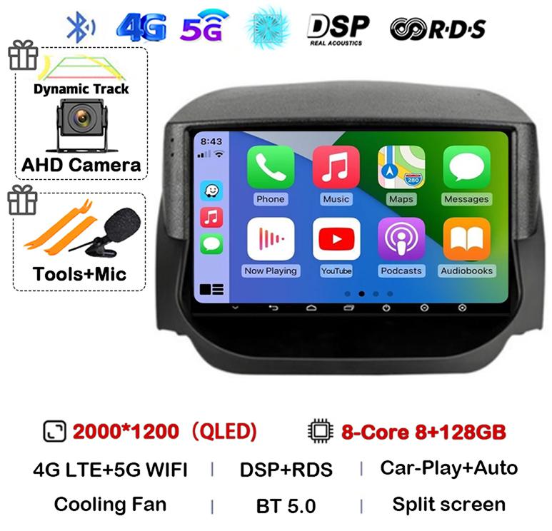 Android 14 Carplay Auto Pentru Ford EcoSport Eco Sport 2014 2015 2016 2017 2018 Radio Auto GPS 4G+WIFI Player Stereo Multimedia QLED