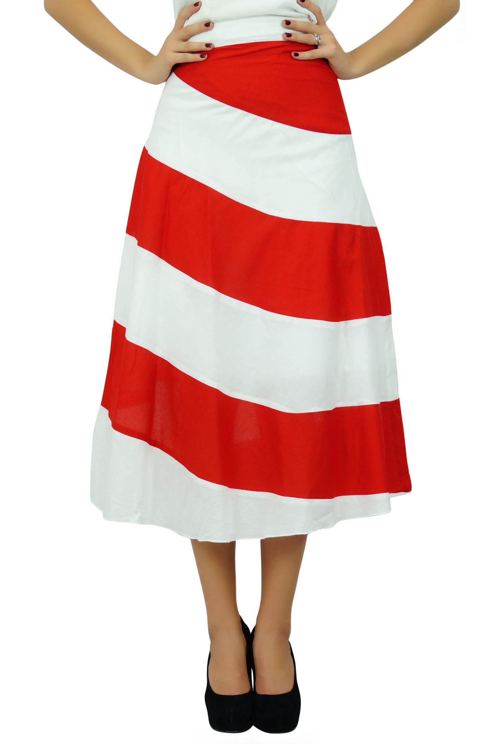 

Жіноча спіральна літня спідниця міді Bimba A Line Boho Chic Skrit із блискавкою збоку 8 білий