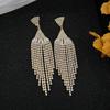 Elegant Tassel Long Earrings: European & American Fashion, High-End Prom & Evening Goddess Style.
