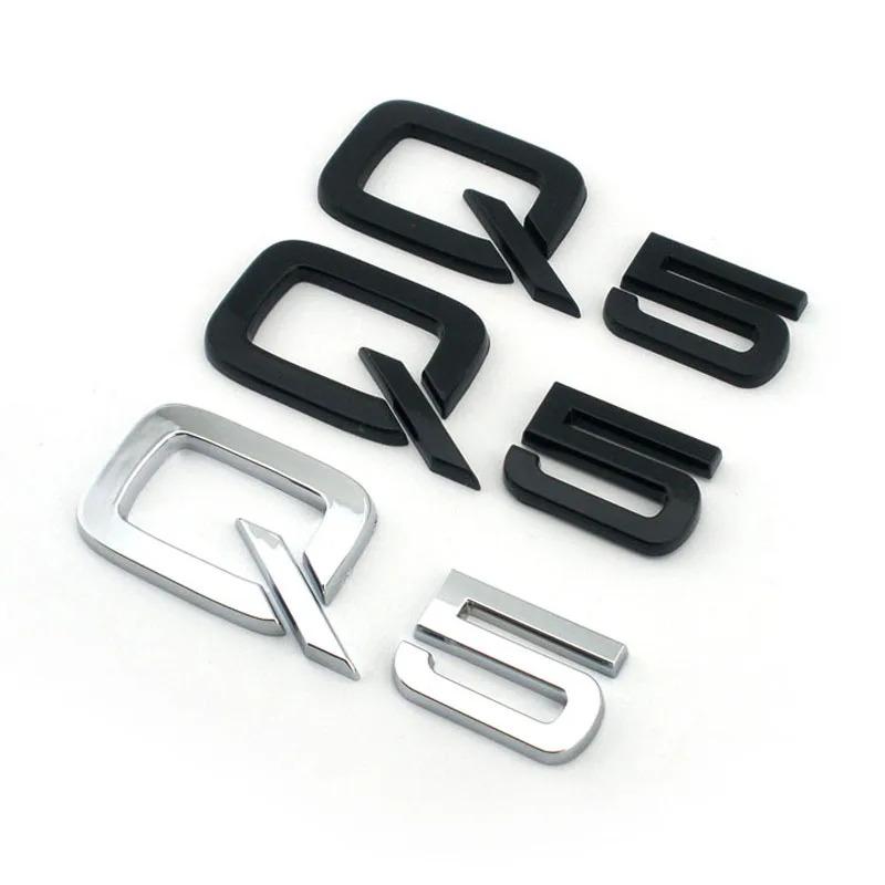 2026 3D High Quality ABS Plastic for Audi Q5 Chrome Black Edition Car Emblem Trunk Letters Badge Stickers Auto Sticker Accessories