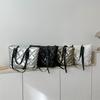 Chic Large Capacity Quilted Cotton Tote Bag For Women Trendy Street Style