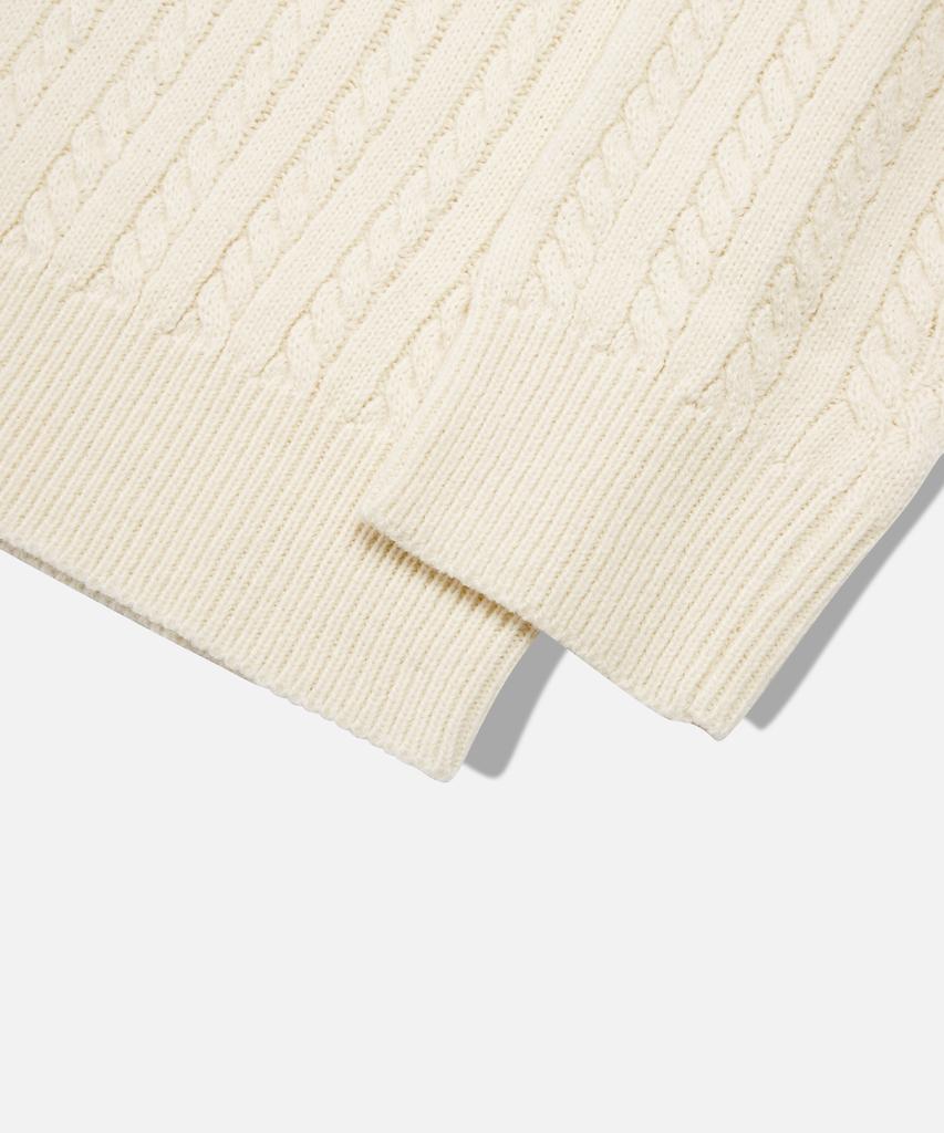 AGOD Crew Neck Oversized Cable Sweater Knit [Ivory]
