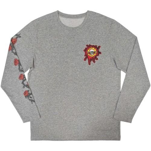 Guns N Roses Unisex Adult Splatter Seal Back & Sleeve Print Long-Sleeved T-Shirt L gris