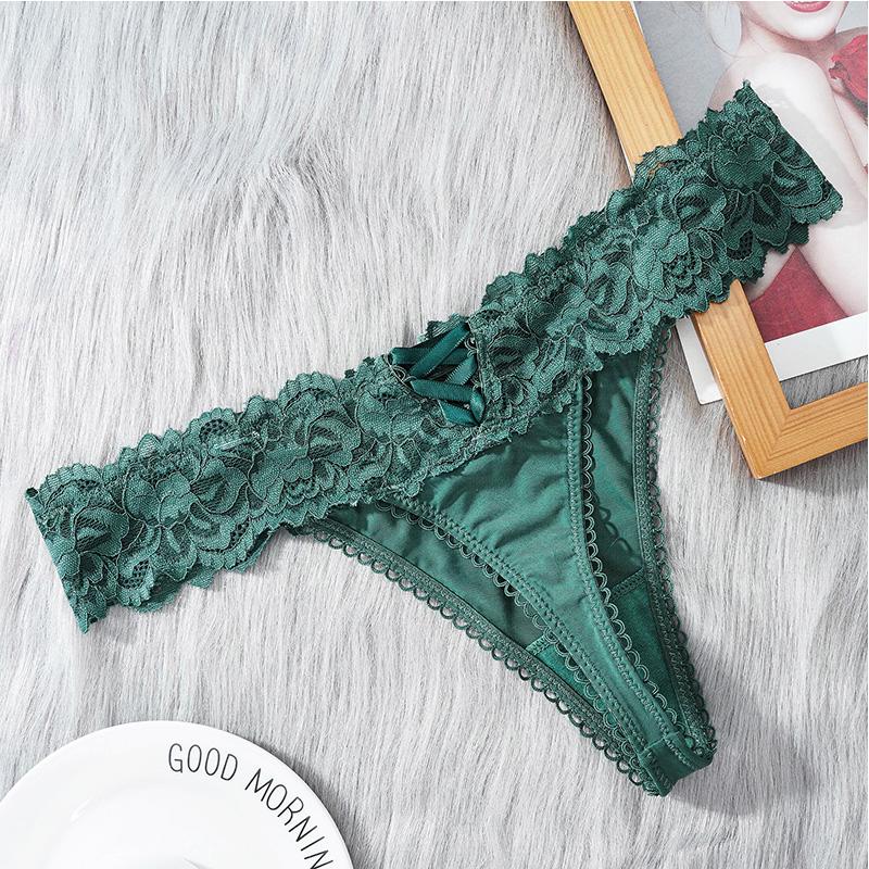 Sexy Lace G String Panties Low Waist Transparent Hollow Out T Back Comfortable Transparent Knickers