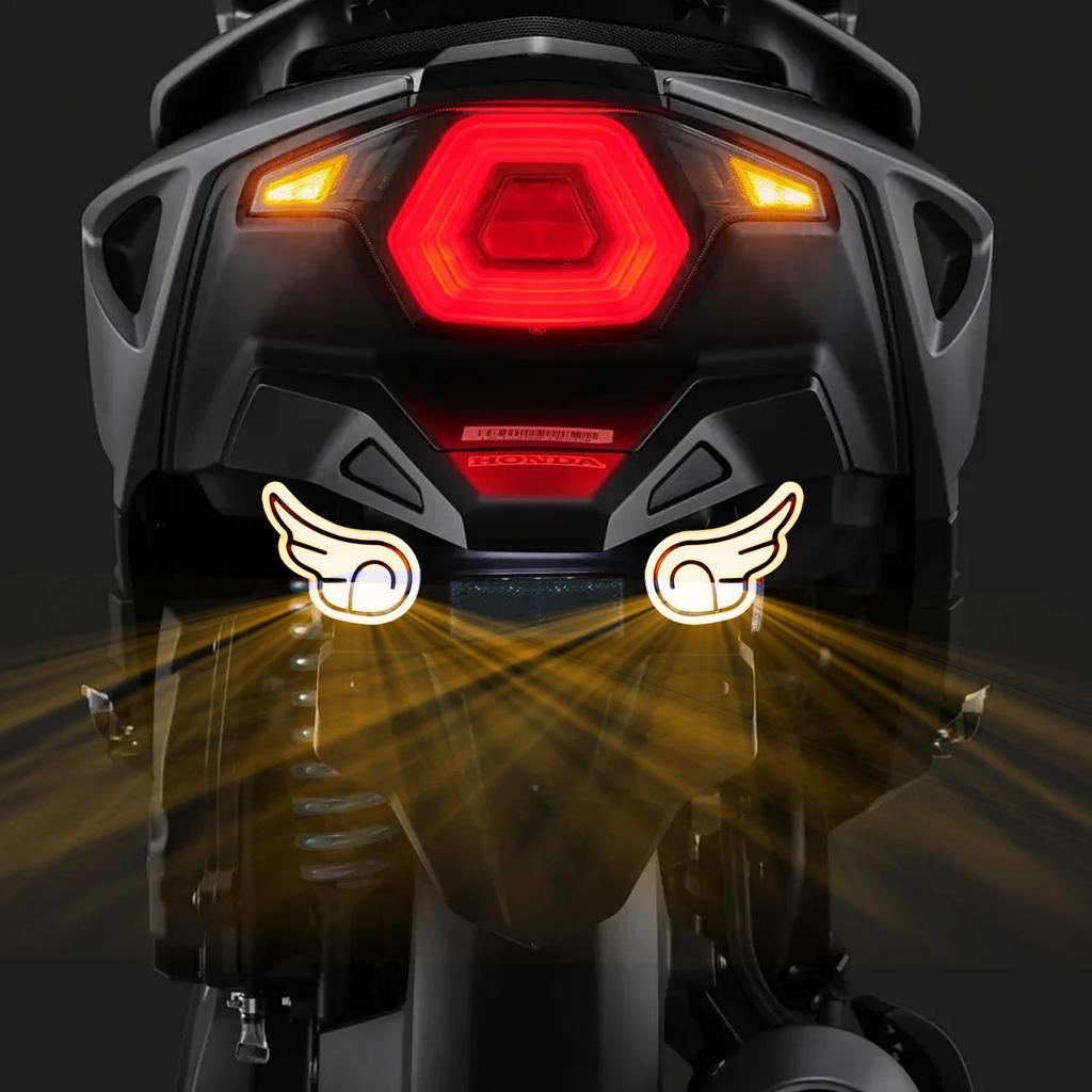 LED Motorcycle Lights Double Wings Motorcycle Warning Lights 2-Modes High Brightness Warning Lamp Decorative Shockproof Flashing