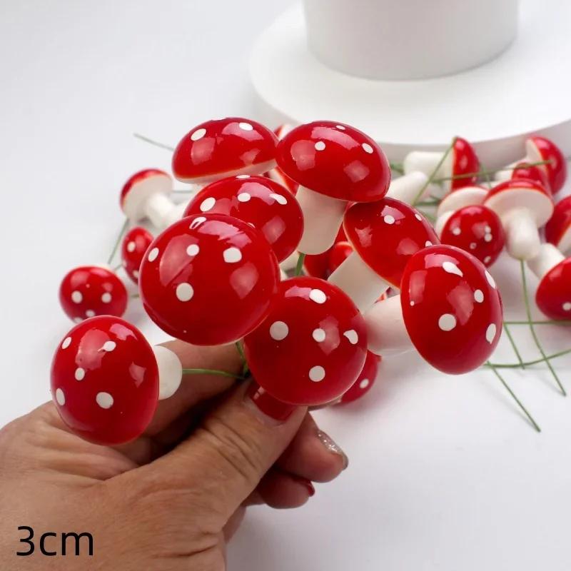 Artificial Mini Mushroom DIY Craft Garden Ornament Artificial Foam Potted Plants Decor Red Mushroom Micro Landscape Pots Decor