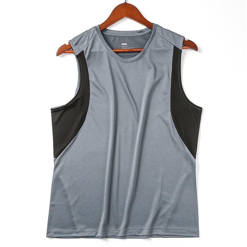 

Men s Spring-Summer Quick-Dry Breathable Tank Top for Outdoor Fitness, Marathon Running, and Basketball Training. M темно-серого