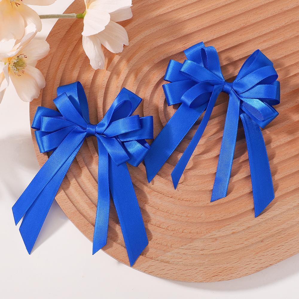 

1 Pair Navy Bow Hair Clips | Simple Festival Floral Hair Accessories, Woven, All-Season, Hair Accessories, Hair Clips, Hair Bow