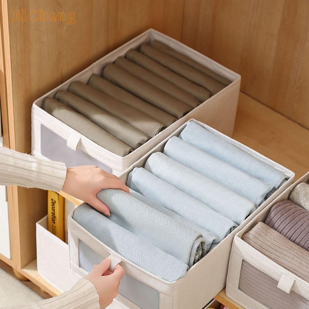 Foldable Fabric Storage Box, Visible Window Wardrobe, Pants and Clothes Storage Box, Foldable Fabric Storage Box M