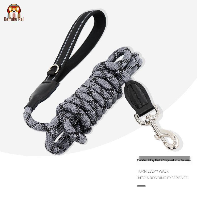 2m Anti-Shock Dog Leash with Collar for Medium & Large Breeds - Golden Retriever & Teddy Training Rope