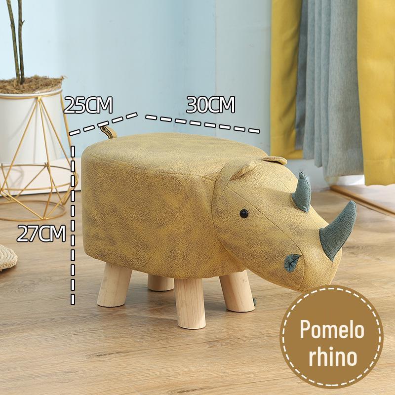 Children's Solid Wood Elephant Stool - Cute, Creative, Cartoon Animal Design for Home and Shoe Changing