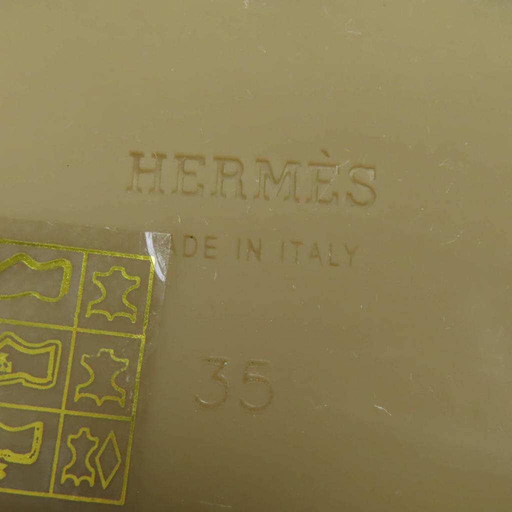 Hermes Lodičky, Mokasíny, Logo Faubourg H Kovová béžová Semišová kůže Dámské 35 Použité