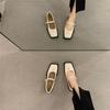 2025 Spring and Summer Versatile Single Shoes Women's Niche French Platform Small Fragrant Square Head Black Mary Jane Small Leather Shoes