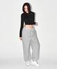 BORN TO WIN W Semi Wide Sweat Jogger Pants [Melange Grey]