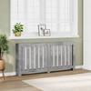 VidaXL Concrete Grey Radiator Cover 175x20x82 Cm Engineered Wood, Radiator Cap, Top Radiator Cover, Radiator At 852756
