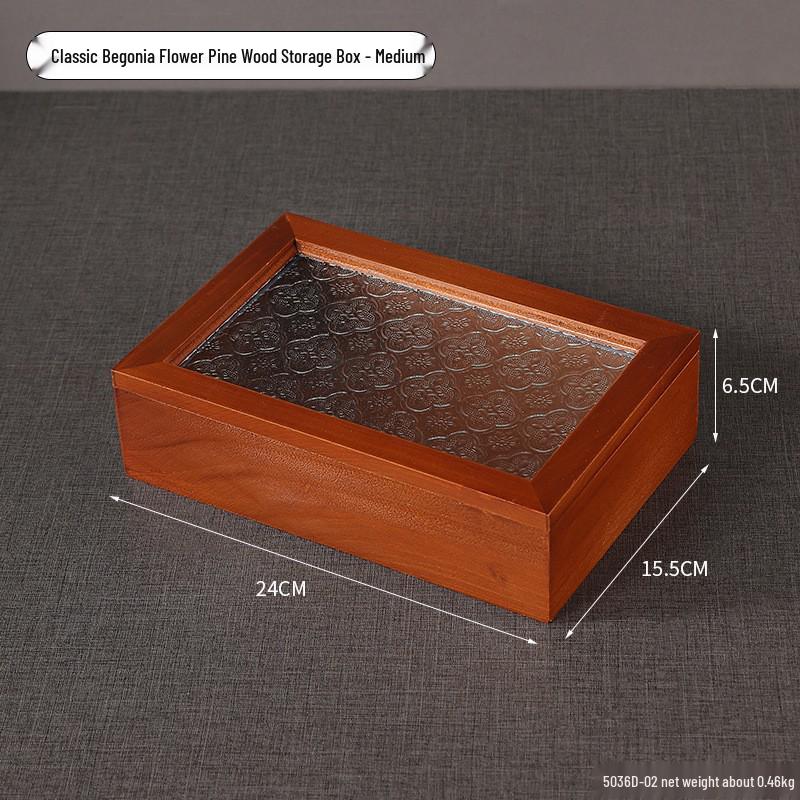 Jewelry Organizer with Wooden Base & Glass Lid - Dustproof Display for Earrings, Bracelets & Ornaments