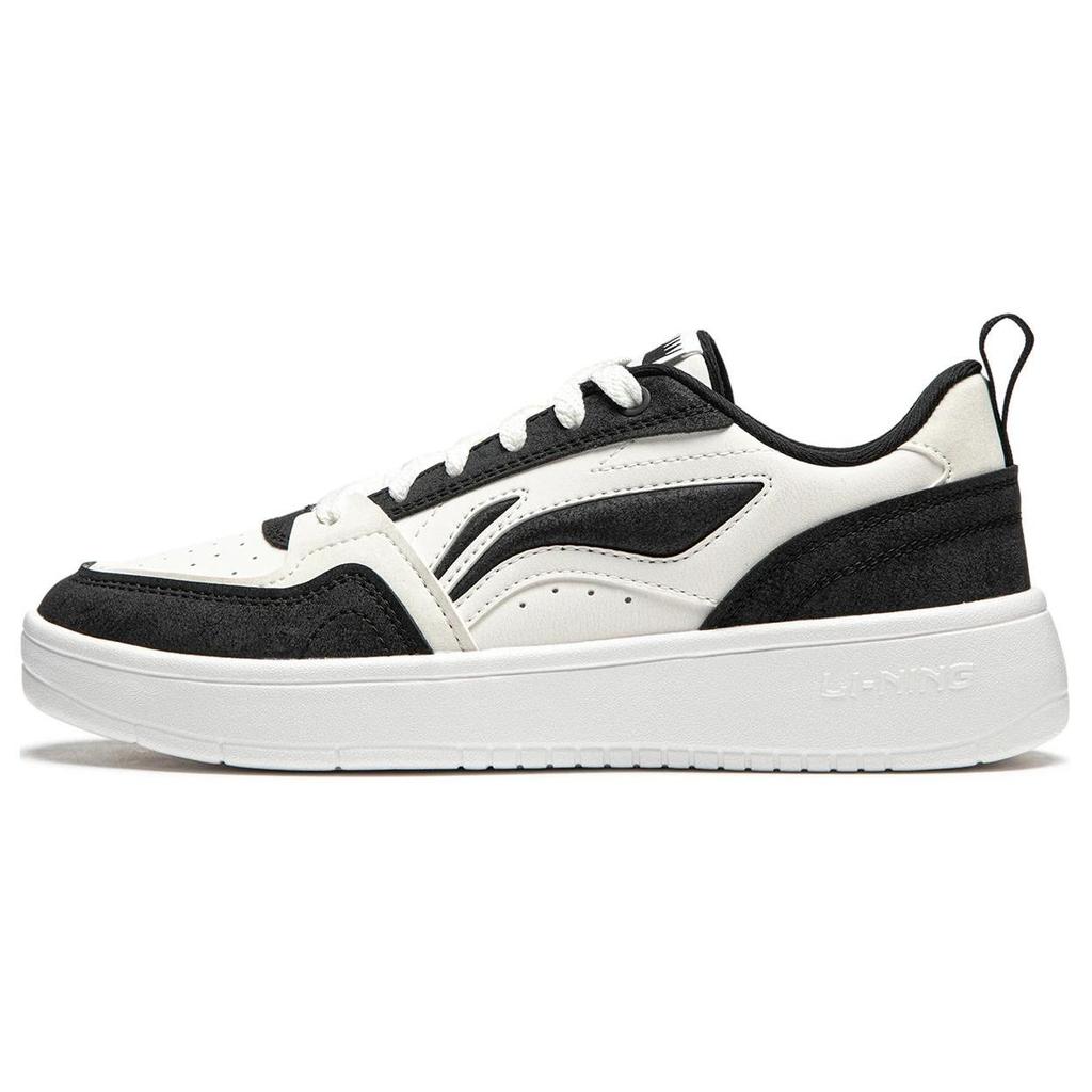 Li Ning Sycee V2 Rutschfeste, dämpfende und abriebfeste Low-Top-Skateboardschuhe für Damen, Schwarz/Weiß, AGCU248-5
