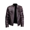 Leather Jacket Men's Business Stand Collar Motorcycle Leather Jacket Handsome Jacket