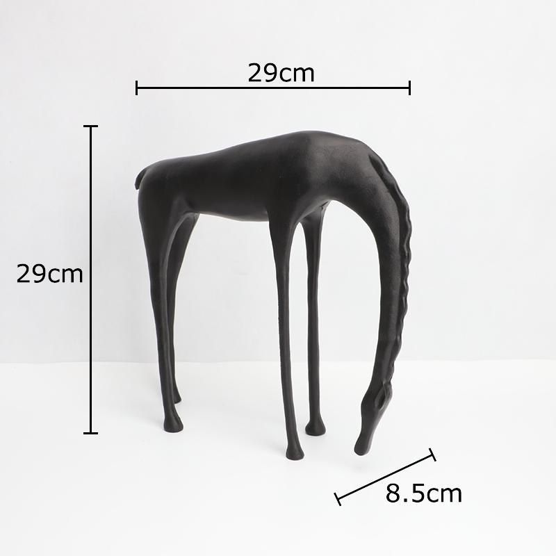 Creative Long Necked Horse Statue Desk Decoration Minimalist Horse Sculpture Metal Crafts Ornaments Room Aesthetic Decor