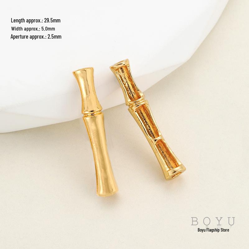 

Сохраняющие цвет 14-каратные позолоченные изогнутые бусины-разделители в виде бамбука для изготовления украшений своими руками