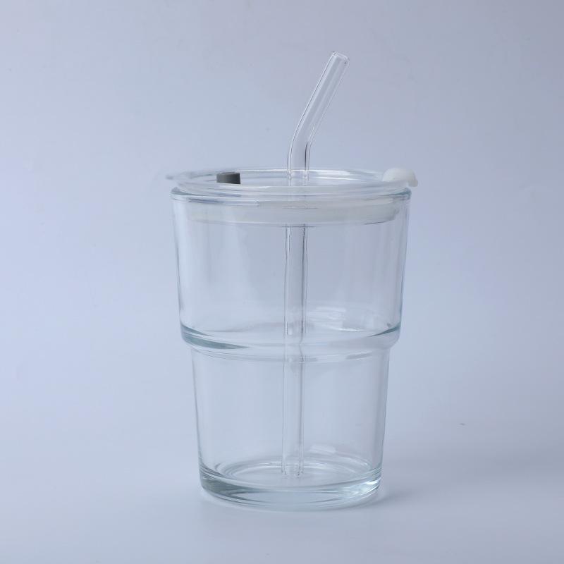 

Bamboo Cup Creative Water Cup Home Glass Cup Office Insulated Straw Cup Ins Style Large Capacity Coffee Cup About 420ml