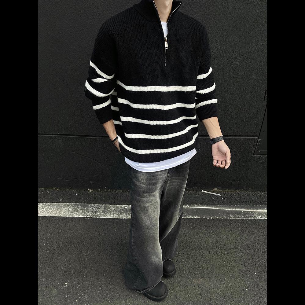 Unisex 2026 Japanischer Vintage Pullover - Herbst Retro BF Stil, Weicher Flauschiger Reißverschluss Pullover Strickware