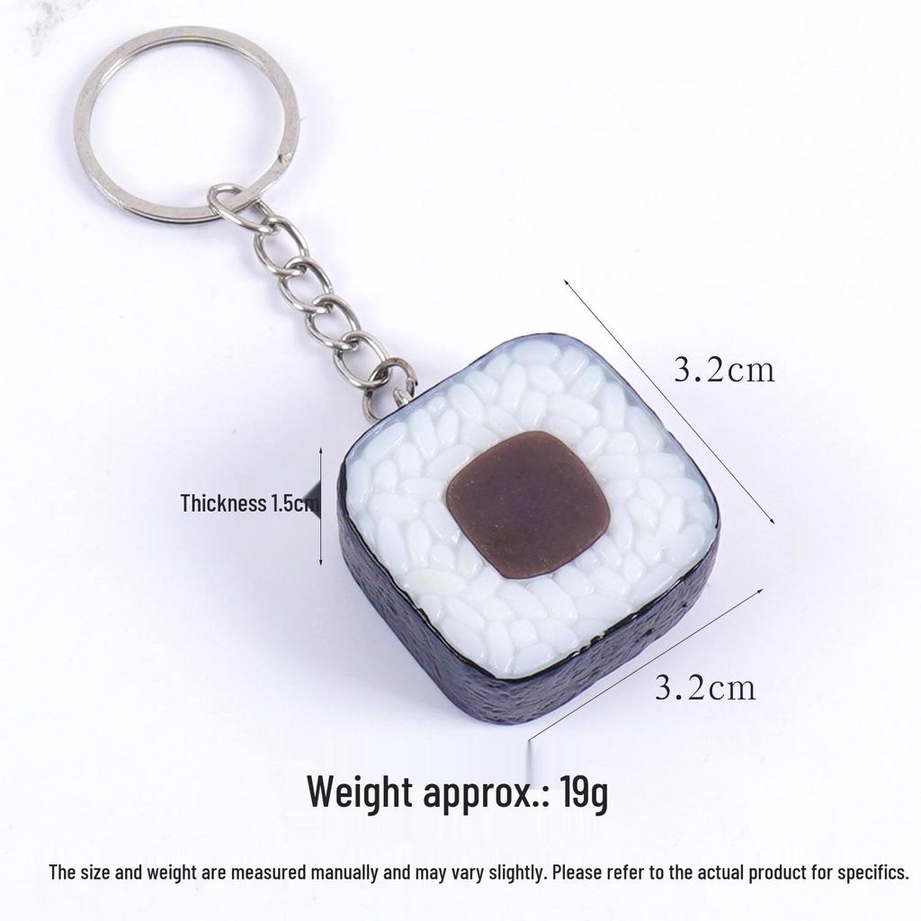 PVC Sushi Onigiri Keychain: Japanese Cuisine Nori-Wrapped Rice Bag Charm