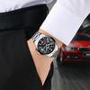 Flight Series Stainless Steel All-Black Men'S Watch 3 Degree Waterproof Luminous Three-Eye 6-Needle Men'S Watch