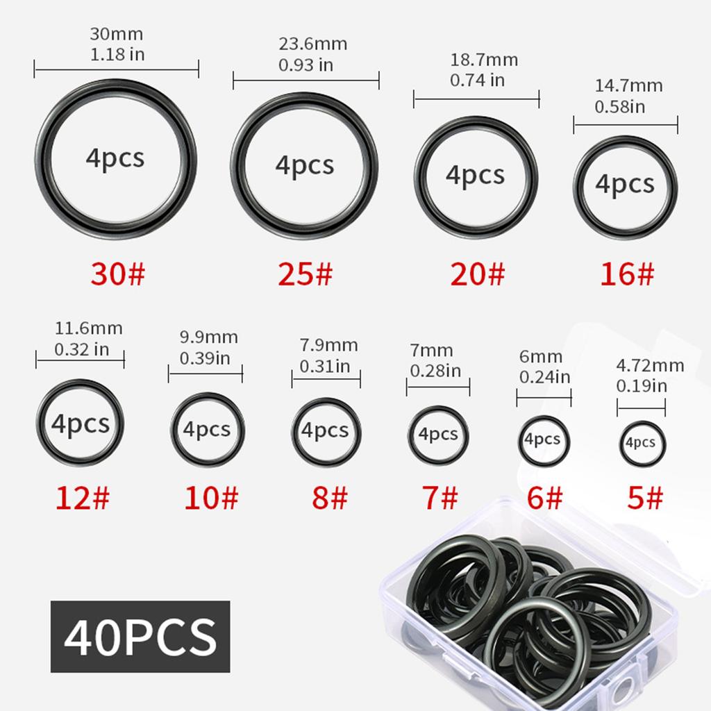 Fishing Rod Ceramic Guide Ring Repair Kit 40PCS Universal Reusable Saltwater Freshwater Fishing Accessories