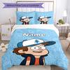 3pcs Custom Name Gravity Falls Bedding Set Duvet Cover Closure Includes 1 Duvet Cover & 2 Pillowcases, Soft and Comfortable for All Seasons.