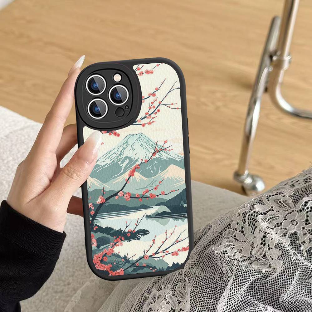 Fuji Mountain Osaka City Landscape Phone Case Hard Leather For IPhone 16 15 14 13 12 Mini 11 14 Pro Max Xs X Xr 7 8 Plus Fundas