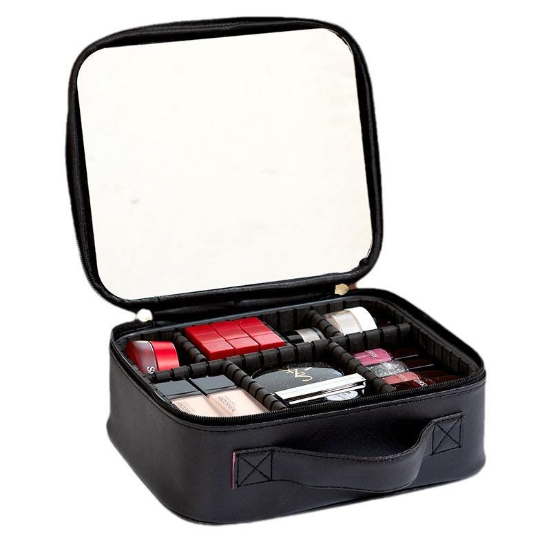 Waterdichte Draagbare Reis Make-up Tas - Grote Capaciteit met Spiegel