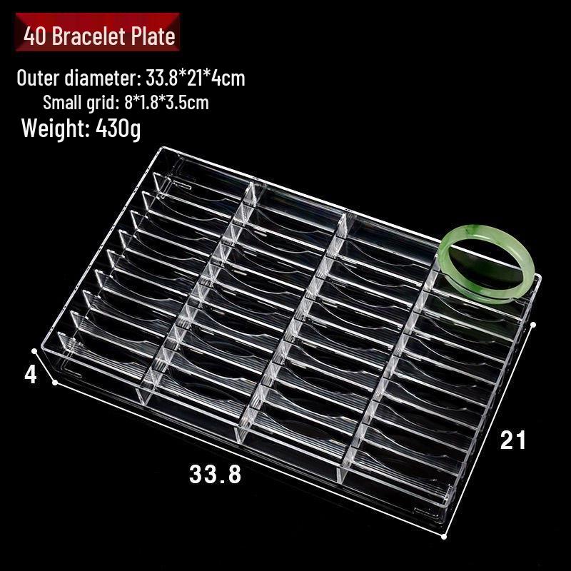 Acrylic Bracelet and Bangle Display Stand - 20 and 40 Positions, Transparent Jewelry Rack and Storage Box