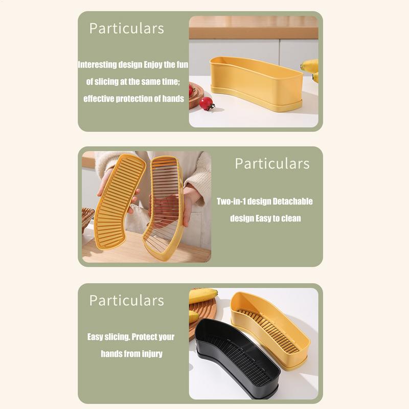 Banana Slicer Stainless Steel Luncheon Meat Cutter Multi-Functional Dishwasher Safe Hot Dog Dicer Easy Kitchen Gadget For Meal