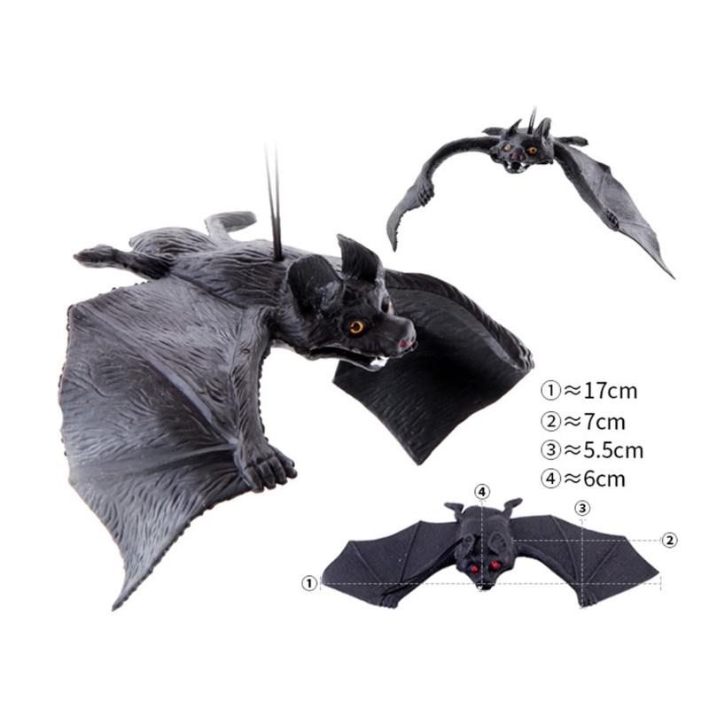 4Pcs Scary Realistic Bat Hanging Ornament Wall Hanging Decorations For Garden Window Display Halloween Celebration